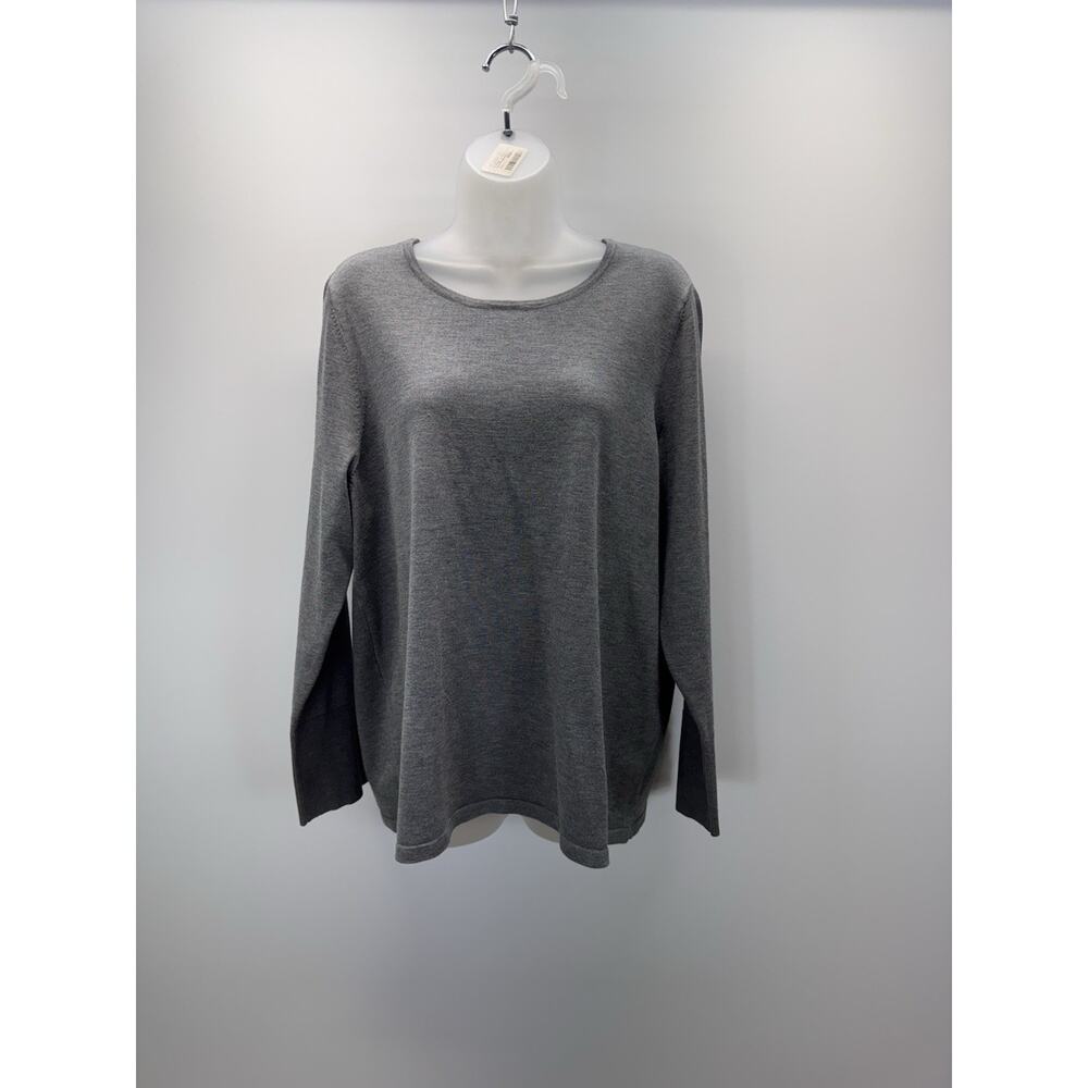 Chico's Sweater3Women's Small Gray Long Sleeve Pullover Knit